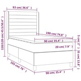 thumbnail of vidaXL Boxspringbett mit Matratze & LED Taupe 90x190 cm Stoff