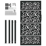 thumbnail of vidaXL Gartentor Schwarz 105x180 cm Stahl Blatt-Design