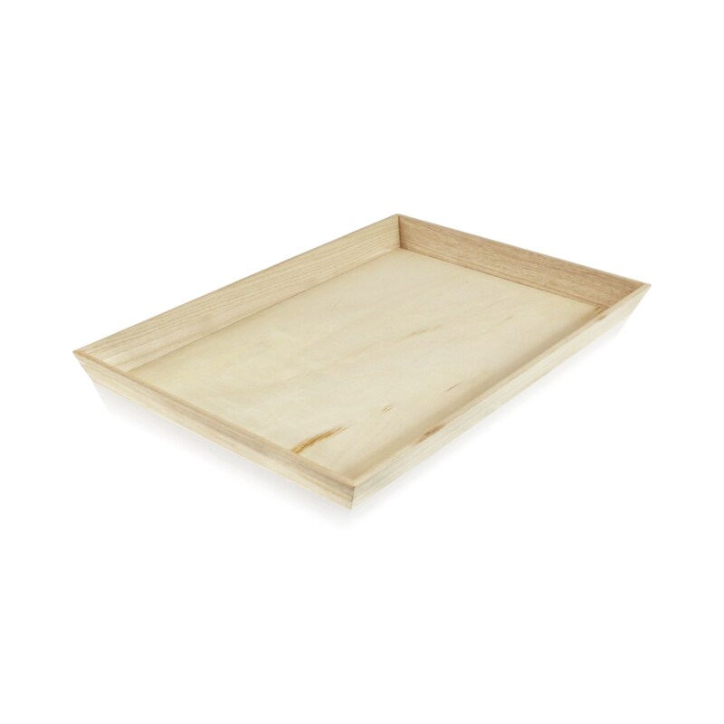 ECOLOMIQUE - 10 Pcs Plateau repas bois rectangulaire "Noa" 39 x 29 x 4 cm - ECO210WOODTRAY39