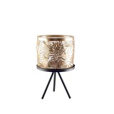 thumbnail of Support plantes en métal avec vase doré h.22.5cm