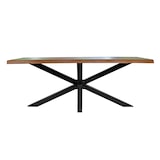 thumbnail of Esstisch Baumkante massiv Akazie Nussbaum 220 x 100 Spider-Gestell schwarz TIM