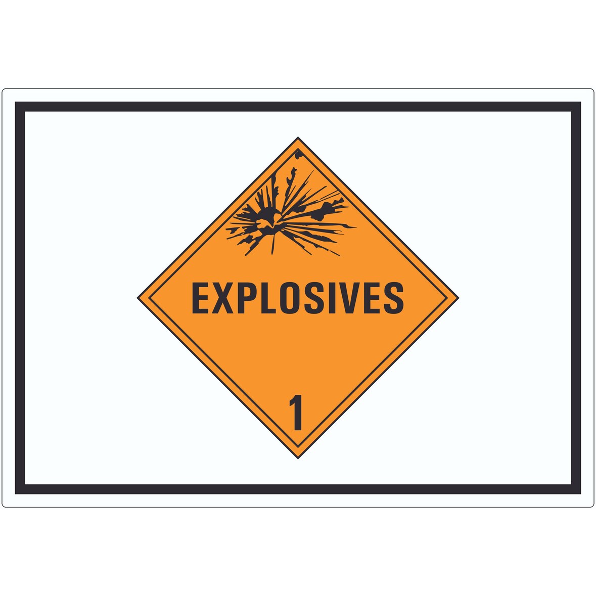 Aufkleber Explosionsgefahr Symbol Explosives A8 (52x74mm)