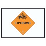 thumbnail of Aufkleber Explosionsgefahr Symbol Explosives A8 (52x74mm)