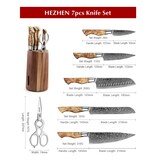 thumbnail of Hezhen - Damascus messenset 7-delig - B30 Master series