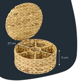 thumbnail of HMF Teebox für Teebeutel geflochten aus Wasserhyazinthe, Tee Aufbewahrungsbox mit 7 großen Fächern, 27 x 27 x 11 cm