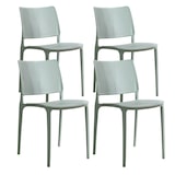 thumbnail of Lot de 4 chaises de terrasse vert sauge en plastique