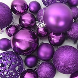 thumbnail of vidaXL Weihnachtskugel-Set mit 150 LEDs 61 pcs Lila Kunststoff