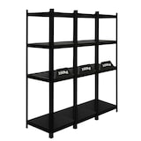 thumbnail of PROREGAL MegaDeal 3x All Black Series Schwerlastregal Ragnar HxBxT 150x45x45cm Fachlast 100kg Matt Schwarz, Steckregal, Garagenregal, Lagerregal