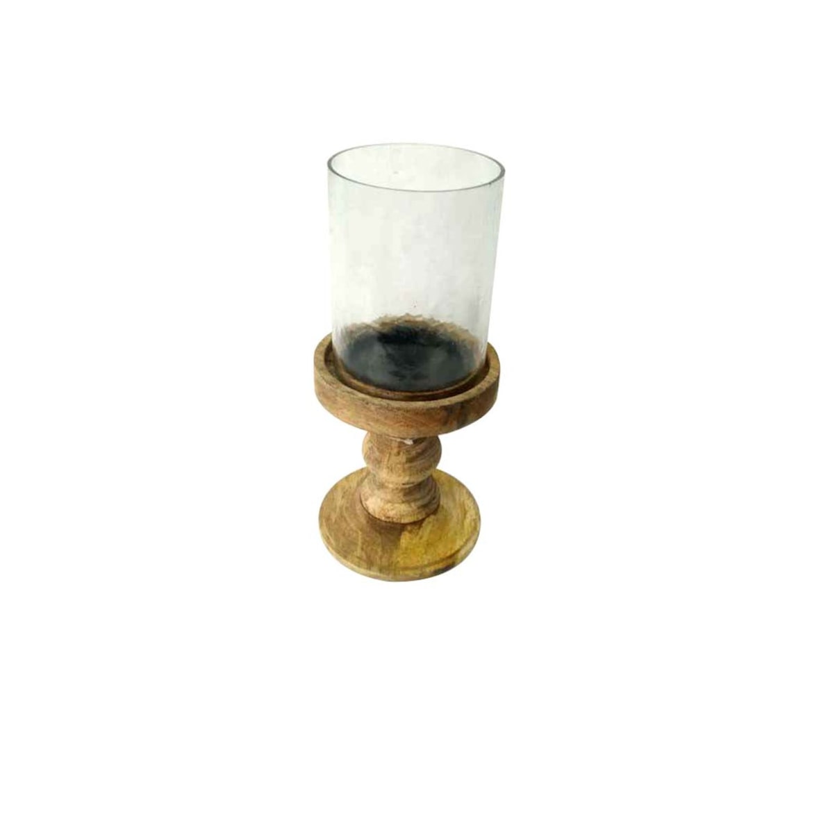 Tarrington House Kerzenhalter, Holz/Glas, Ø 15 x 50 cm, braun
