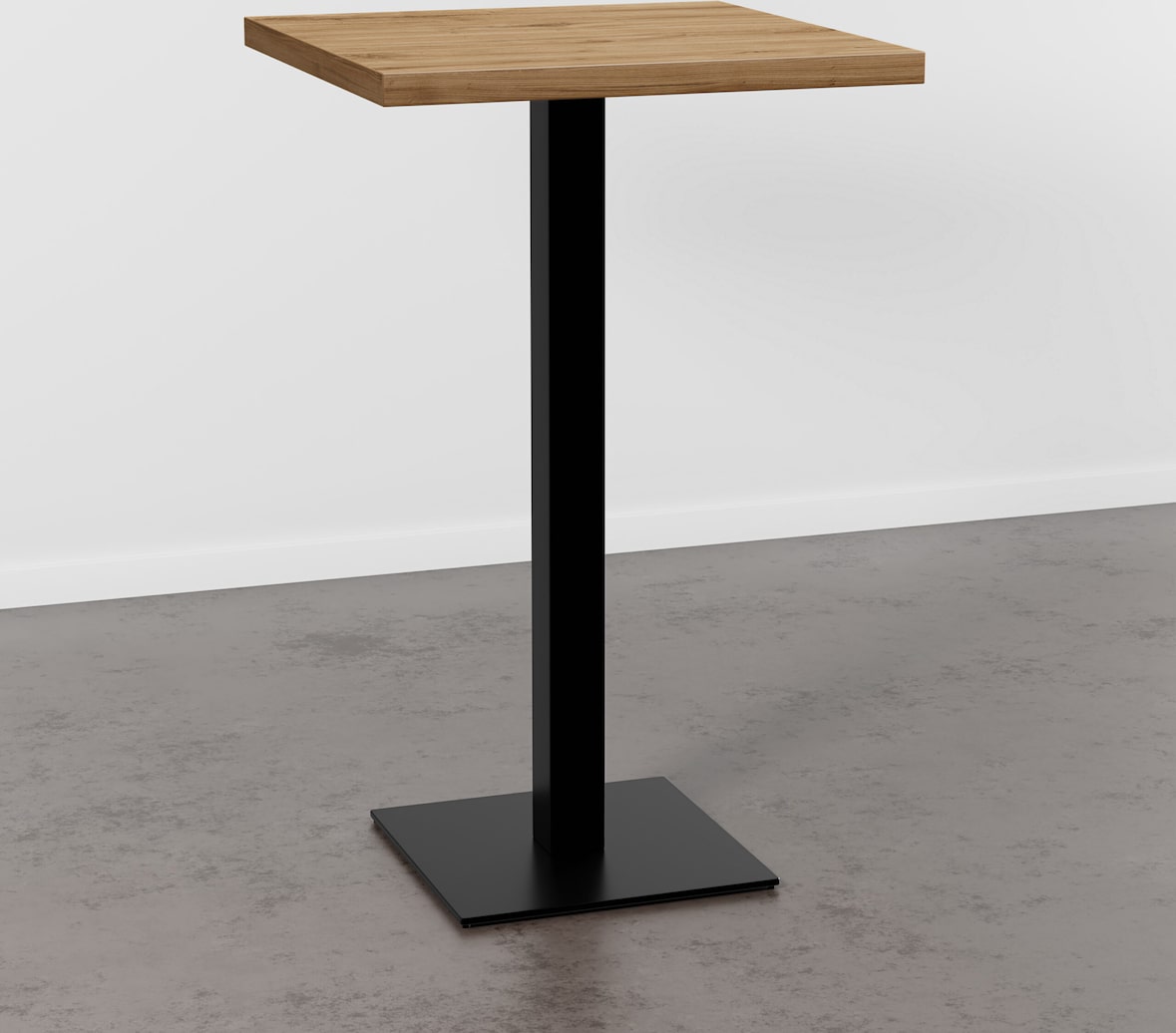 Gastro Stehtisch 80x80 cm | Eiche Rom Natur | Gusseisengestell