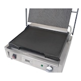 thumbnail of Parilla de contacto ranurada y lisa, acero inoxidable, 21 x 43.5 x 32 cm, con temporizador, temp. hasta 300°C, 2.2 kW, Buffalo FC382
