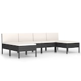 thumbnail of vidaXL 6-tlg. Garten-Lounge-Set mit Auflagen Poly Rattan Schwarz