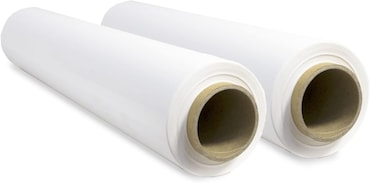 OFITURIA Film Embalar Elástico Blanco para Embalar, Rollo de Plástico Protector Envíos y Mudanzas, Rollo de 50cm hasta 400 m Estirables (2 rollos)