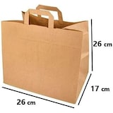 thumbnail of DeinPack Umweltschonende Papier Tragetaschen 50 x braune Papier Tüten 26 x 17 x 26 cm