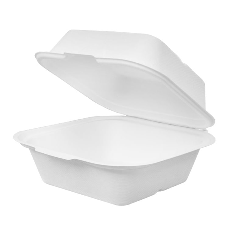 MONOUSO - Embalagem Cana-de-açúcar Branco 150x150x80mm (600 Uds)