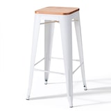 thumbnail of Set van 4 witte stalen barkrukken - Oviala