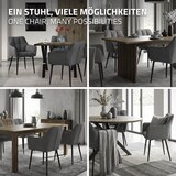 thumbnail of ML-Design – Esszimmerstühle 6er Set – Dunkelgrau Frotteestoff | dick gepolstert, Armlehnen, Metallbeine, ergonomisch