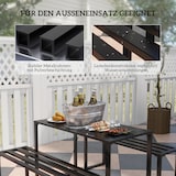 thumbnail of Bierzeltgarnitur Metall Schwarz 110x55x70 cm, 3-teiliges Outdoor Tisch- und Bankset für bis zu 4 Personen, wetterbeständig