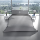 thumbnail of Bettwäsche 155x220 cm Anthrazit Grau Uni Wendeseite Reißverschluss 2 tlg