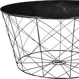 thumbnail of SalesFever Couchtisch mit Metallkorb Ø 80 cm | Glasplatte foliert in Marmor-Optik | Gestell Metall | B 80 x T 80 x H 45 cm | schwarz