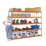 thumbnail of PROREGAL Schwerlastregal METAL BEAST FIVE | HxBxT 200x210x60cm | Fachlast 500kg | Blau-Orange| Standregal Metallregal Lagerregal