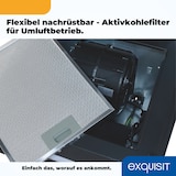 thumbnail of Exquisit Dunstabzugshaube 60cm, Touch-Bedienung, Gestensteuerung, Metallfettfilter, LED-Beleuchtung, Abluft, Umluft, KFD603-120 mattschwarz
