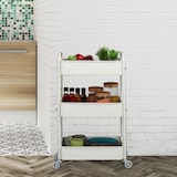 thumbnail of Relaxdays Rollwagen, 3 Etagen, Servierwagen, Küchenwagen Bad & Büro, Rollregal, 71,5x43,5x29,5 cm, Bastelwagen, grün