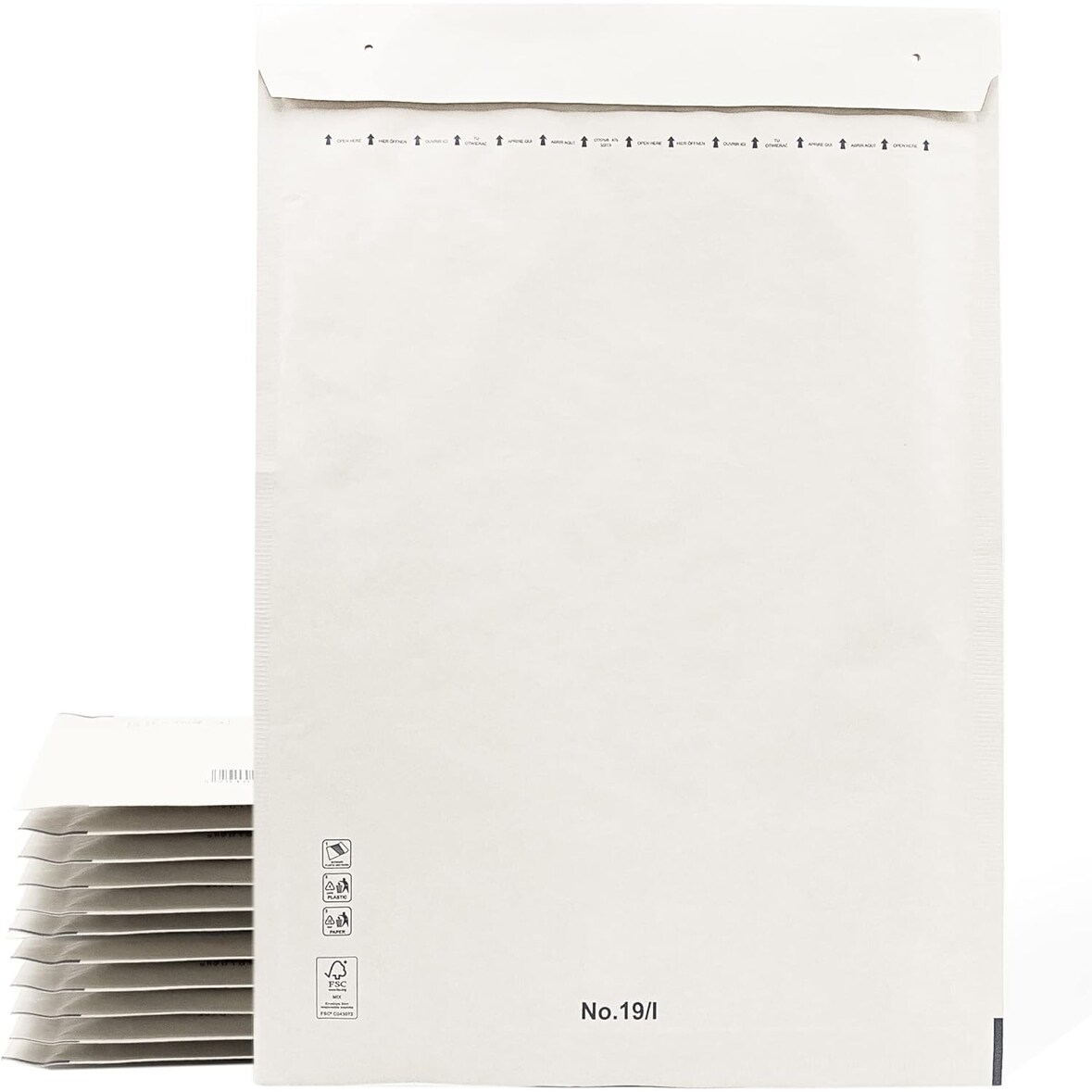 OFITURIA Sobres Acolchados de Papel Burbuja Interior, Bolsas para Envíos con Capacidad para Documentos de hasta300x445mm (200 sobres, blanco)