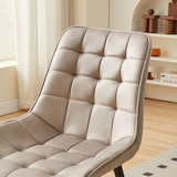 thumbnail of KOSMI - Lot de 2 chaises beiges style scandinave avec assise en tissu rembourré et pieds en métal noir