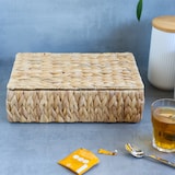 thumbnail of HMF Teebox für Teebeutel geflochten aus Wasserhyazinthe, Tee Aufbewahrungsbox mit 8 großen Fächern, 33 x 21 x 10 cm