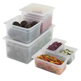 thumbnail of CAMBRO - 64PP-190 - Recipiente GN 1/6 1,5 L - 16,2 x 17,6 x 10 cm (No incluye tapa) - Blanco translúcido - Venta 1 unidad.