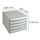 thumbnail of Exacompta 222040D 1x THE BOX, ladenbox met 5 gesloten laden voor DIN A4+ documenten, lichtgrijs