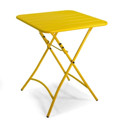 Tavolo metallo rovigo pieghevole giallocm60x60h72