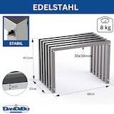 thumbnail of DanDiBo Sitzhocker Edelstahl Modern Wetterfest Metall Massiv 96643 Sitzbank 60 cm Outdoor Garten Hocker Lamellenbank Lamellenhocker