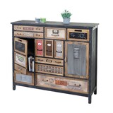 thumbnail of Apotheker-Schrank HWC-A43, Kommode, Tanne Holz massiv Vintage Shabby-Look 100x110x32cm
