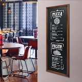 thumbnail of Securit® Ardoise murale "Long" - Bois finition marron foncé laqué - Kit de montage inclus - 56x150cm