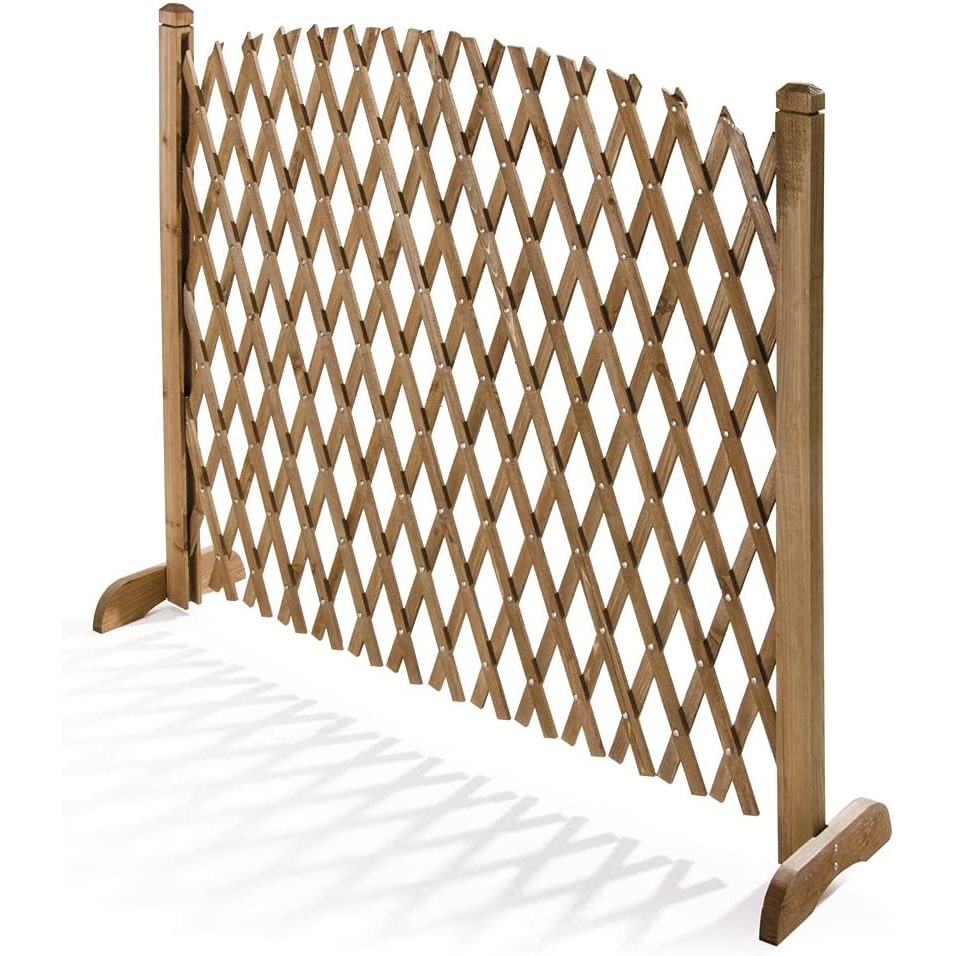 Griglia In Legno Pannello Estensibile Fino a 120 Cm Grigliato Divisorio Separè H 150 Cm Balcone Giardino Terrazzo Privacy Traliccio Pergolato Esterno