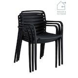 thumbnail of METRO PROFESSIONAL Cadeira de exterior empilhável Elaria, com braços, plástico, preto