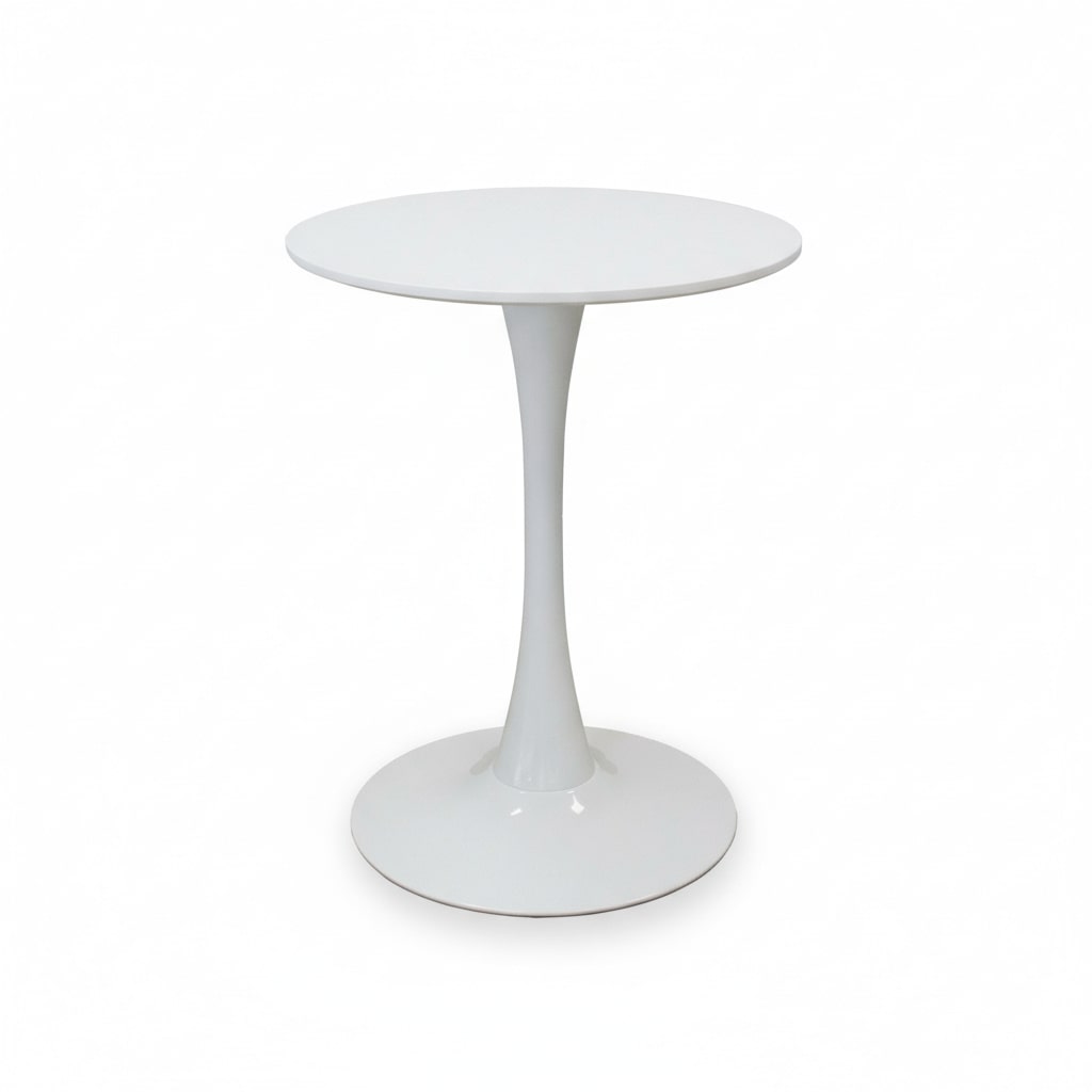 Tavolo Tondo Moderno Diametro 60 cm Altezza 73 cm Mobile Cucina Salotto - bianco