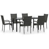 thumbnail of HELLOSHOP26 - Juego de comedor de 7 piezas muebles de jardín resina tejida gris 02_0014361