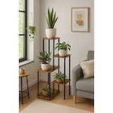 thumbnail of Suporte para plantas de 5 camadas – Suporte para plantas de metal e madeira – Suporte para flores e plantas – Marrom