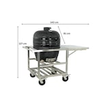 thumbnail of METRO PROFESSIONAL Barbecue Kamado au charbon de bois NAGADO, surface de cuisson Ø 57 cm, table latérale pliante et roulettes, céramique/inox, noir