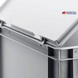 thumbnail of PROREGAL 5x Eurobehälter mit geschlossenem Griff und Scharnierdeckel | HxBxT 7,5x40x60cm | 15 Liter | Grau | Eurobox