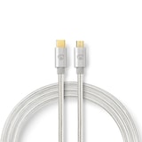 thumbnail of USB-Kabel - USB 2.0 - USB-C Male - USB Micro-B Male - 10 W - 480 Mbps - Verguld - 3.00 m - Rond - Gevlochten / Nylon - Aluminium - Cover Window Box