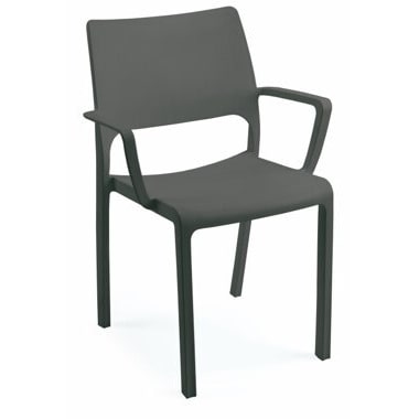METRO PROFESSIONAL Sedia con braccioli impilabile Tramontana, plastica, antracite