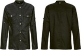 thumbnail of 227 - Kochjacke Westernstyle, langarm, Druckknöpfe : schwarz 65% Polyester 35%Baumwolle 220 g/m² 3XL