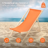 thumbnail of ECD Germany 10er Set Liegestuhl klappbar Orange Holz, verstellbar 3 Positionen bis 120 kg, Sonnenliege Garten Strand