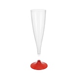 thumbnail of MONOUSO - Mehrweg Sektglas aus PS Fuß Rot 140ml 2-teilig (20 Stück)