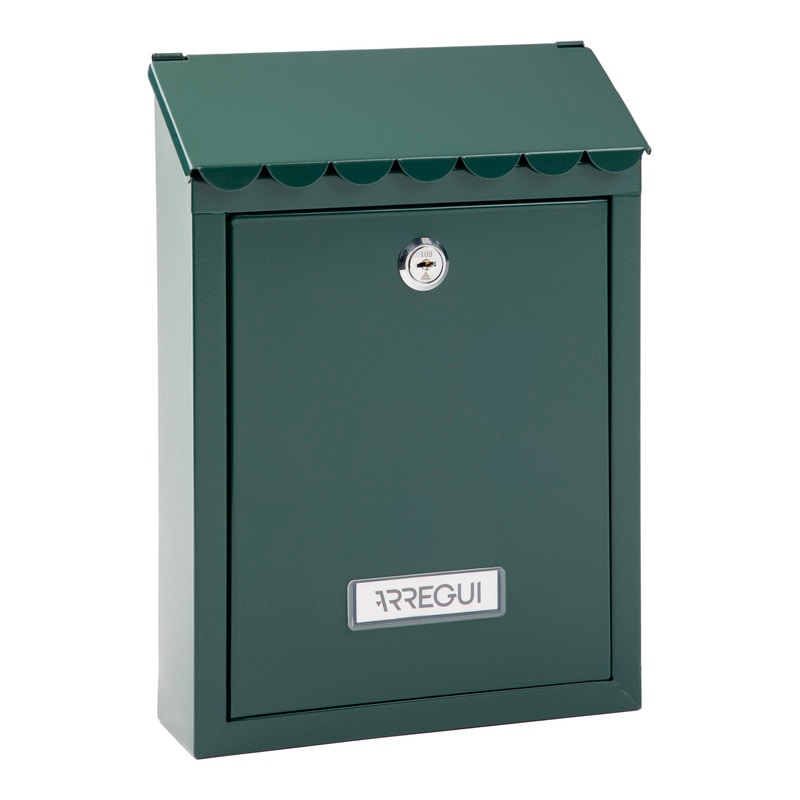 ARREGUI Civic E5723-C Buzón Exterior de Acero Tamaño S (Correo DIN A5), Buzón de Pared Pequeño, Buzón de Correo Individual, Fácil de Instalar, Verde