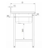 thumbnail of Romux® Évier en Acier Inoxydable avec 2 Cuves et Égouttoir à Gauche 1600x600x850 mm Démontable | Évier Industriel | Plonge Inox Professionnelle